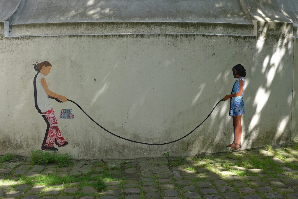 Montmartre-Street art on the chateau d eau