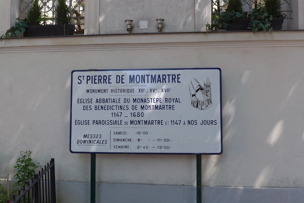 At the entrance of Saint Pierre de Montmartre